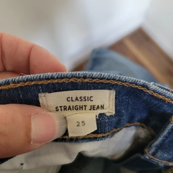 Madewell Cropped Classic Straight Distressed Jean Size 25 - Picture 10 of 12